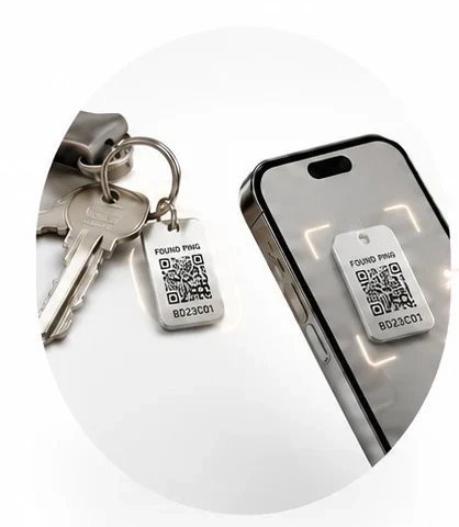QR-Code eines FoundPing-Labels mit dem Smartphone scannen