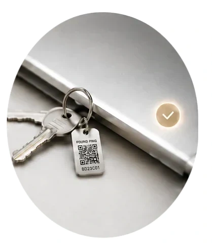 Schlüssel mit aktiviertem FoundPing-Label