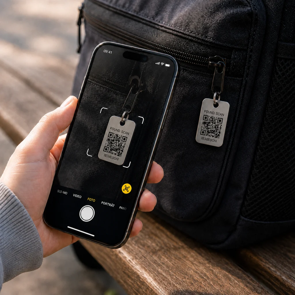 QR-Code auf einem gefundenen Gegenstand scannen