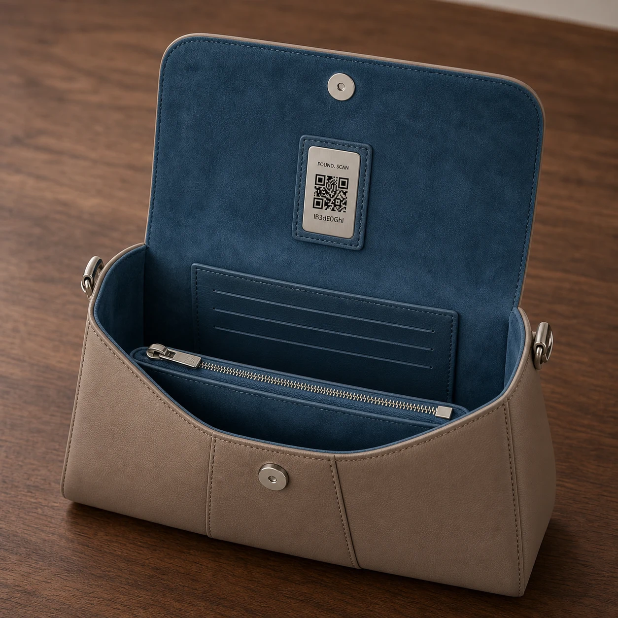 Metall-Kleber mit QR-Code auf der Rückseite eines Laptops